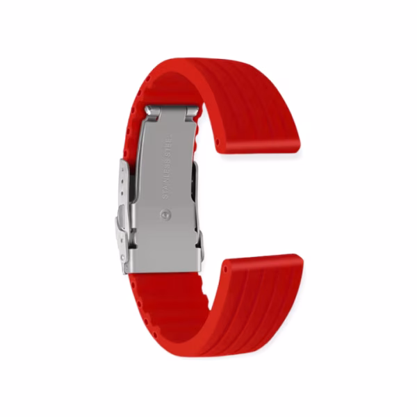 Curea Ceas din Silicon, Imprimeu Liniar, Uni, Catarama Argintie, 18, 20, 22mm, Culoare Neagra, Roșie, Albastră - imagine 14