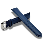 Curea Ceas Piele Albastra Masura 18 mm Catarama Clasica Argintie