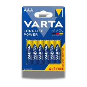 Set 6 baterii alcaline Varta Longlife, AAA, marime LR03, 1.5 V