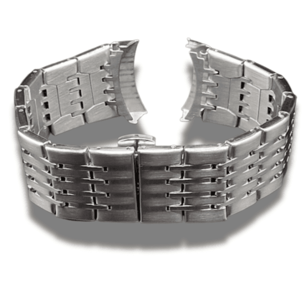 Bratara Ceas Argintie din Otel Inoxidabil Capete Curbate 20, 22 mm - imagine 2