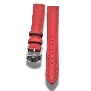 Curea Eleganta pentru Ceas din Piele Rosie 14mm cu Catarama Argintie