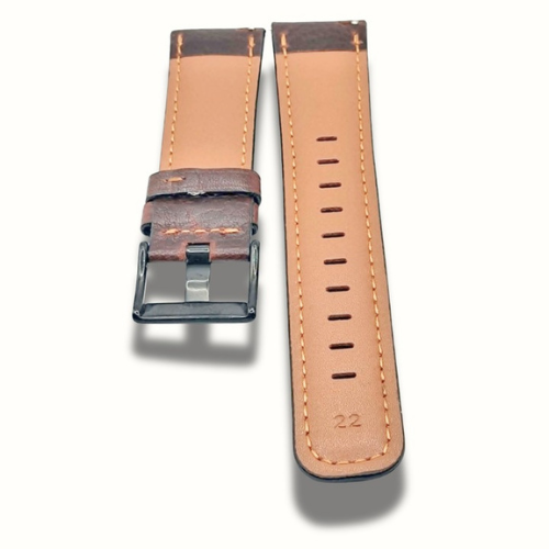 Curea Ceas Piele Naturala Maro Inchis Caramiziu 20mm – Eleganta Robusta pentru Smartwatch si Ceasuri Clasice - imagine 2