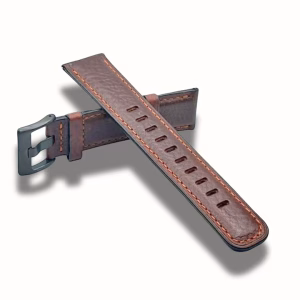Curea Ceas Piele Naturala Maro Inchis Caramiziu 22mm – Eleganta Robusta pentru Smartwatch si Ceasuri Clasice