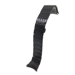 Bratara Ceas Neagra Otel Inoxidabil 22mm Capete Curbate