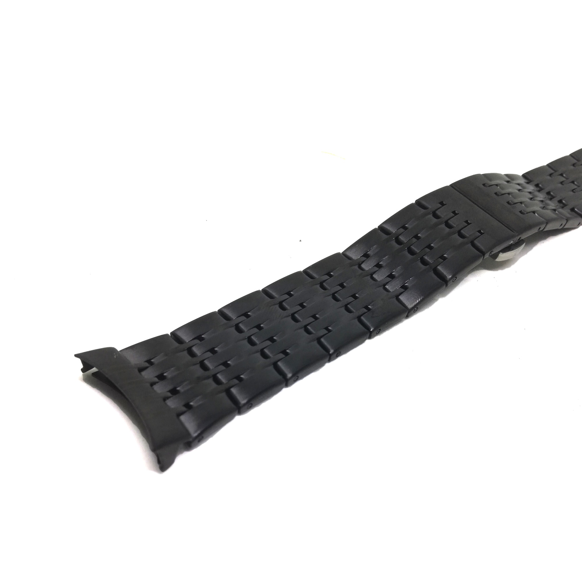 Bratara Ceas Neagra Otel Inoxidabil 22mm Capete Curbate