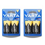 Set 4 Baterii Varta Super Heavy Duty R20 D 1.5V