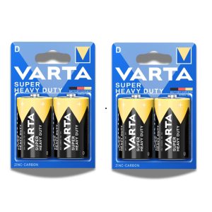Set 4 Baterii Varta Super Heavy Duty R20 D 1.5V